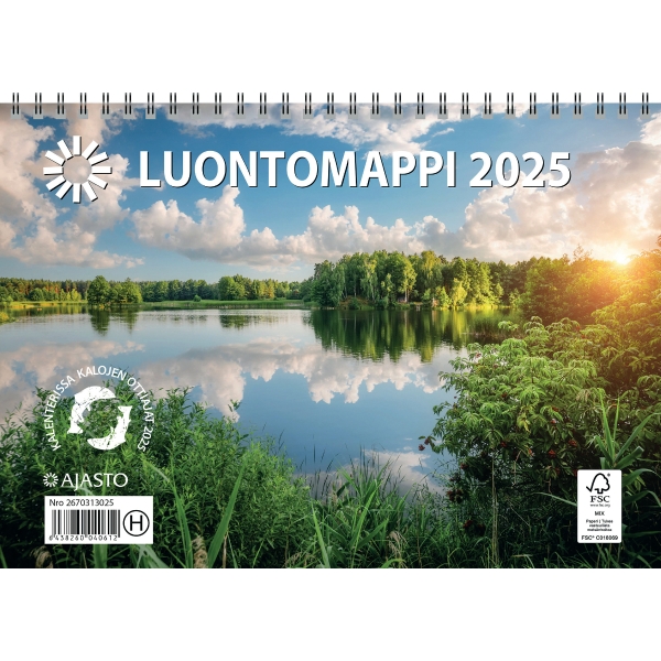 Ajasto Luontomappi 2023 seinäkalenteri 250 x 352mm